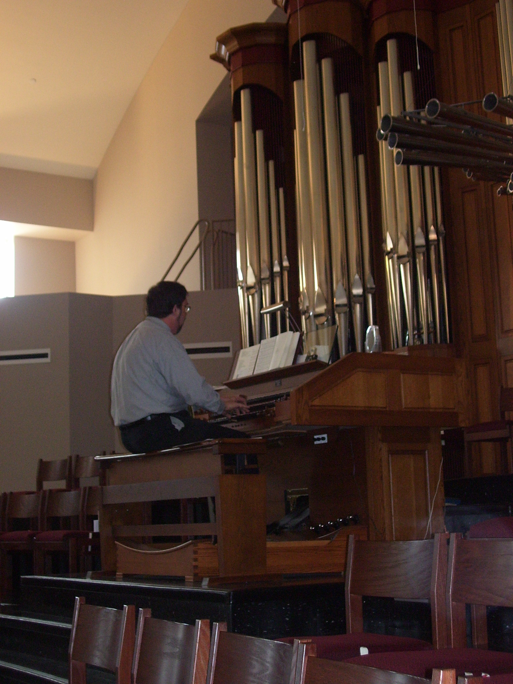 Bill Brusick at Organ from behind